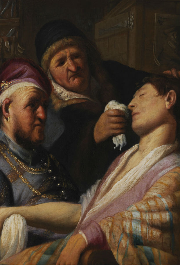 "The Unconscious Patient (An Allegory of the Sense of Smell)," 1624, por Rembrandt van Rijn.