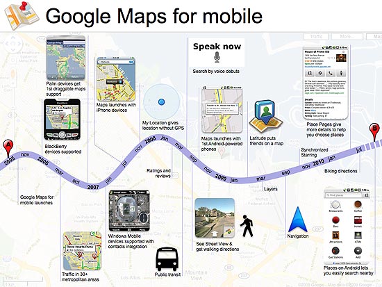 Crdito: Divulgao Legenda: O Google Maps para celulares, que atingiu a marca de 100 milhes de usurios