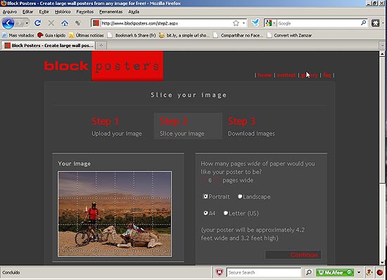 O site Blockposter, capaz de ampliar fotos para transform-las em psteres