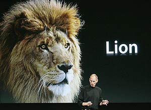 Steve Jobs quando do lanamento do Mac OS X Lion; sistema apresenta vulnerabilidade