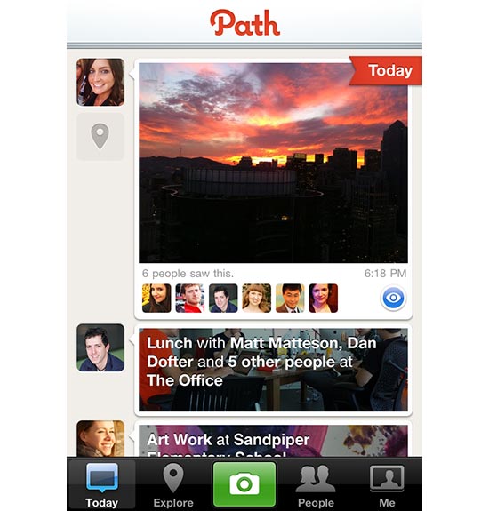 Path, rede social lanada neste domingo, que permite apenas 50 amigos