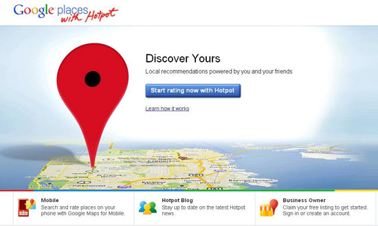 Google Hotpot, servio de recomendao de lugares lanado hoje pela empresa