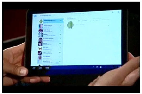 Protótipo de tablet da Motorola, que roda Android 3.0 (Honeycomb)