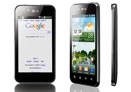 Smartphone Optimus Black, da LG, que usa a tecnologia Nova na tela