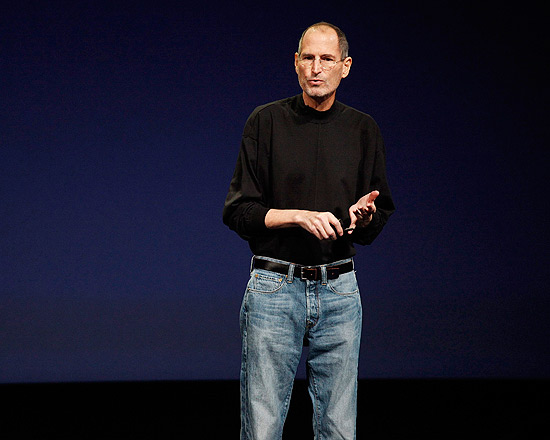 Steve Jobs durante o evento de lançamento do iPad 2, em março deste ano