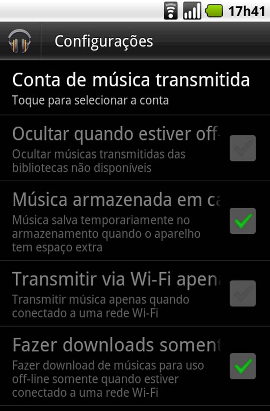 Telas do novo aplicativo de música para celulares com Android, com referências a futuro serviço do Google