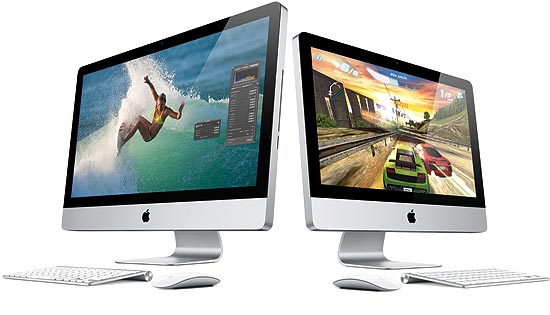 Desktops all-in-one da Apple continuam a ser oferecidos em modelos com telas de 21,5 e 27 polegadas