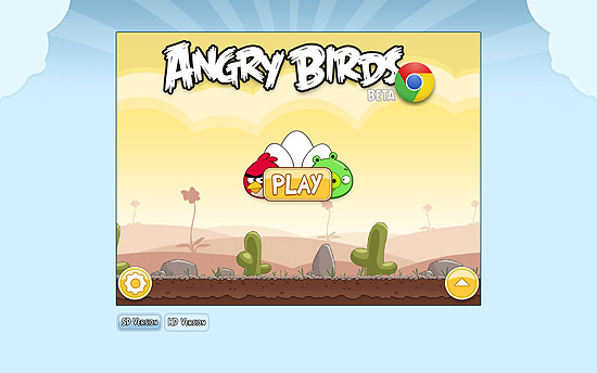 Tela de abertura de Angry Birds, disponvel na Chrome Web Store, do Google, a partir desta quarta (11) 