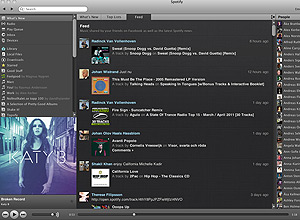 Tela da verso para Mac do aplicativo do servio de msica Spotify, um dos vencedores do Webby Awards