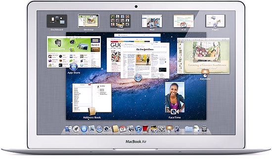 MacBook Air com o sistema operacional Mac OS X Lion