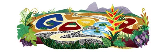 "Doodle" em homenagem ao paisagista Roberto Burle Marx
