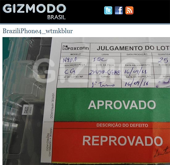 Documento cita modelo N90A, que seria uma variação do N90, código do iPhone 4 atual