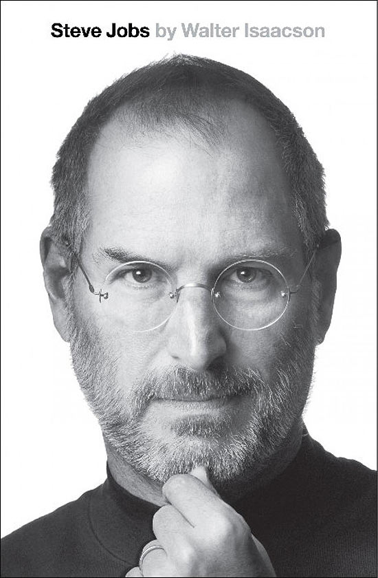 Capa de "Steve Jobs", primeira biografia autorizada do ex-executivo-chefe da Apple, escrita por Walter Isaacson