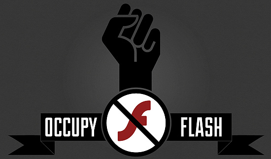Smbolo do movimento Ocupe Flash, que quer diminuir a participao da ferramenta da Adobe na web