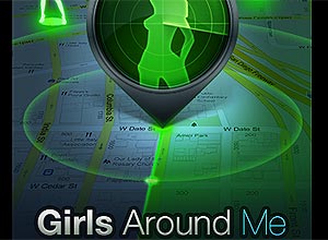 Tela inicial do aplicativo Girls Around Me, que teve acesso revogado pelo Foursquare e foi retirado da App Store