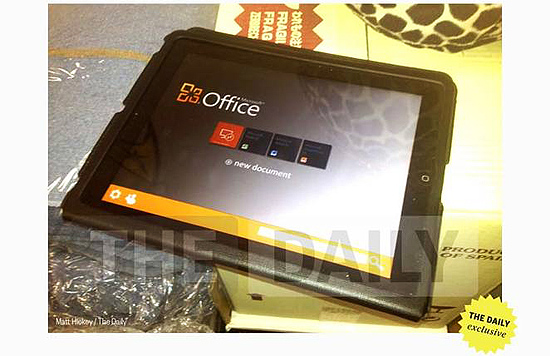 Foto do suposto aplicativo do Office para iPad