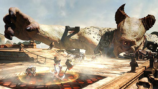 Cena do game "God of War: Ascension", do estdio SCE Santa Monica (da Sony), demonstrado na E3 2012
