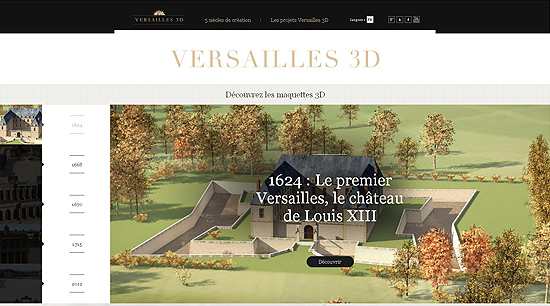 Reprodução do site "Versailles 3D", ligado ao projeto do Google sobre a história do Palácio de Versalhes