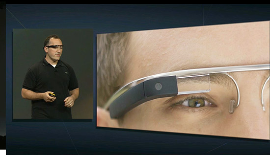 Apresentação de protótipo do Google Glass durante o Google I/O, evento para desenvolvedores