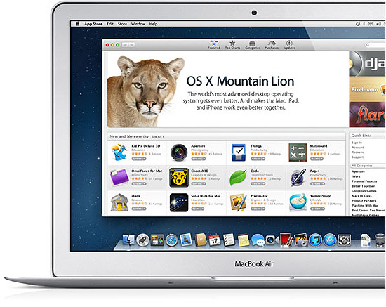 Apple lançará nesta quarta (25) a versão 10.8 (de codinome Mountain Lion) do sistema Mac OS X