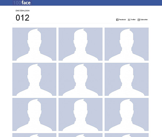 100face.com.br, projeto cujo objetivo  narrar como  ficar cem dias sem o Facebook