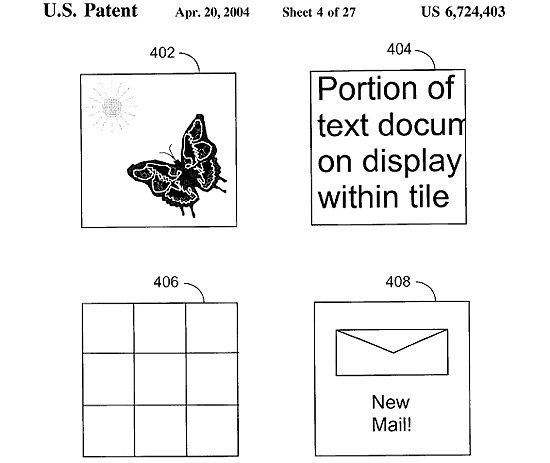 Um dos diagramas da patente, datada de 2004, que teria sido infringida pelos blocos apresentados no Windows 8