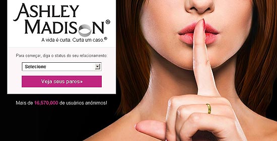 Pgina inicial do site que facilita adultrios Ashley Madison