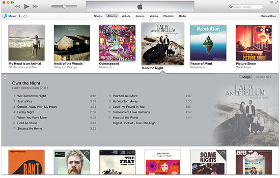Imagem do iTunes 11, um dos servios de download legal de msica