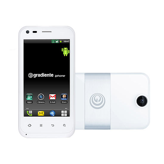 Um dos celulares da linha "iphone" da Gradiente, anunciado em dezembro de 2012 