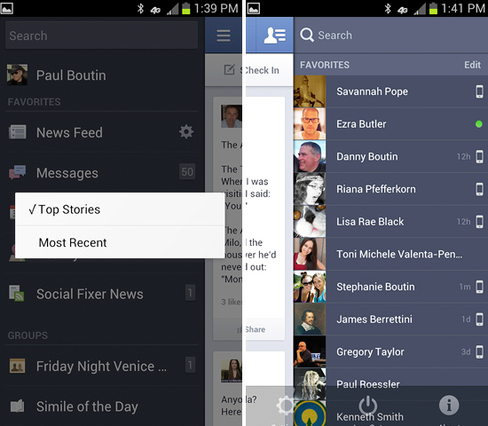 Verso para celulares agora permite alterar visualizao do feed de notcias e usar recurso de chat
