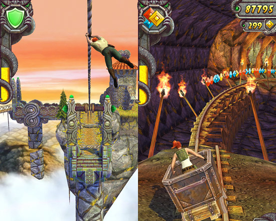 Imagens de "Temple Run 2", game da Imangi Studios para dispositivos móveis