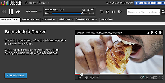 Deezer, site recm-chegado ao Brasil, oferece msica por streaming com planos de R$ 8,90 e R$ 14,90