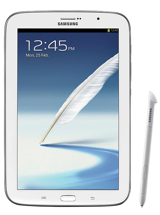 O Samsung Galaxy Note 8, que faz ligaes,  adversrio direto do iPad mini, da Apple