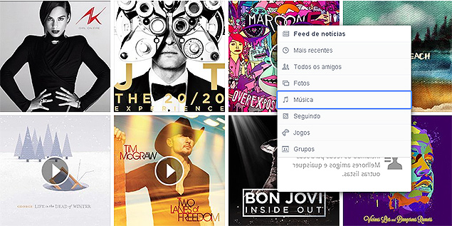 Feed de notícias ganhou categorias para ver fotos, música e games de seus contatos, grupos e páginas curtidas