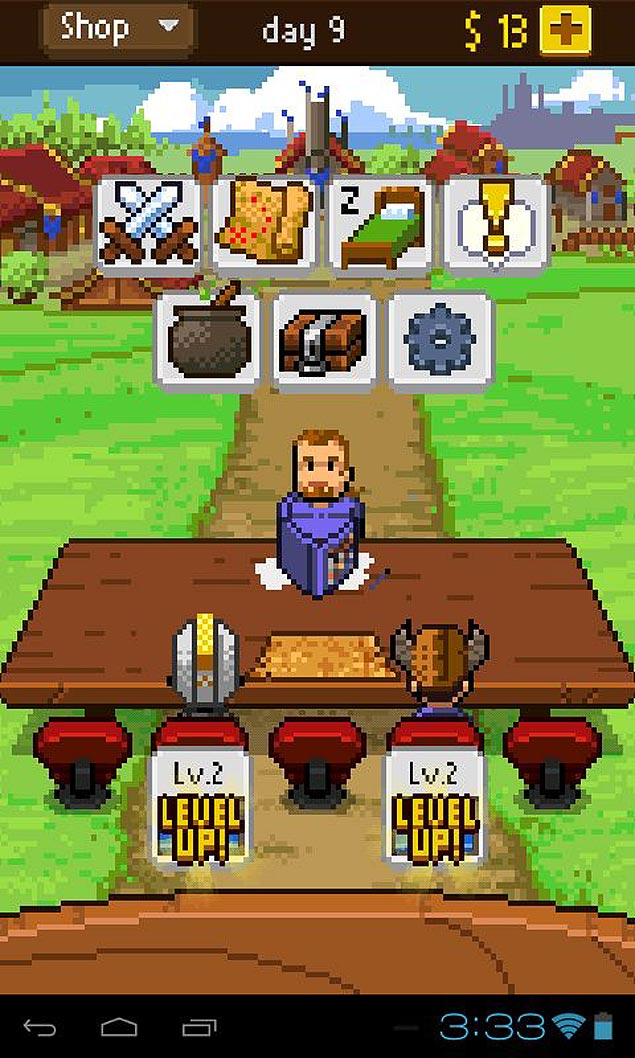 Tela do game "Knights of Pen and Paper", jogo para iOS a Android 