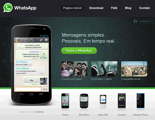 Em junho, o WhatsApp ultrapassou a marca de 250 milh�es de usu�rios e transmitiu 27 bilh�es de mensagens num �nico dia