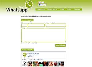 Site WhatsAppWeb, que permite envio de mensagens para smartphones que tm o aplicativo WhatsApp instalado
