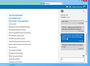 Imagem divulgada pela Microsoft mostra janela de conversa do servio de e-mail Outlook
