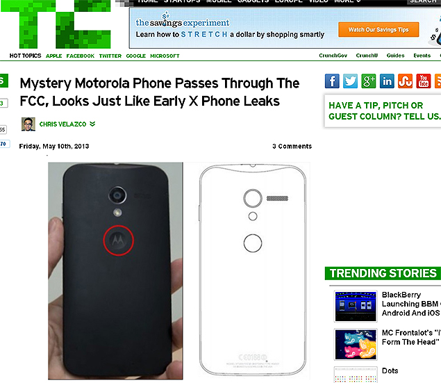 Novo smartphone da Motorola tem o mesmo design de um suposto X Phone