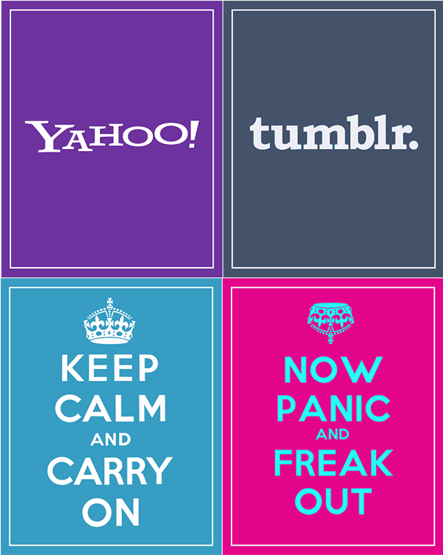 Montagem sobre a imagem usada pelo Yahoo! para anunciar a aquisio do Tumblr, no novo blog (hospedado no servio adquirido)