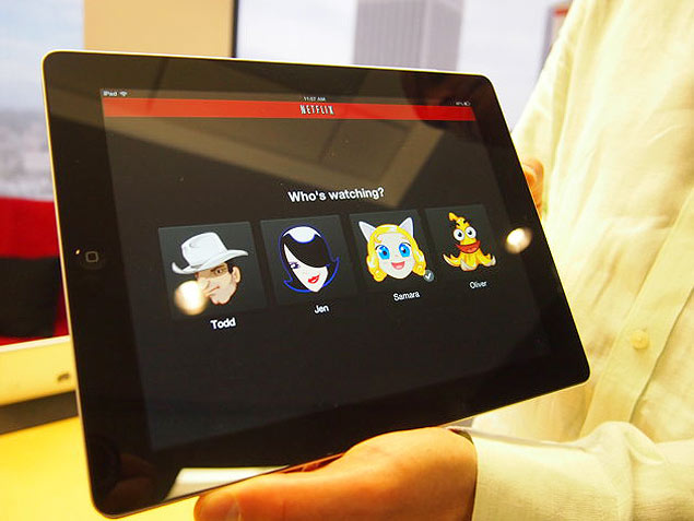 Executivo da Netflix apresenta uma verso da tela inicial dos perfis mltiplos no iPad 