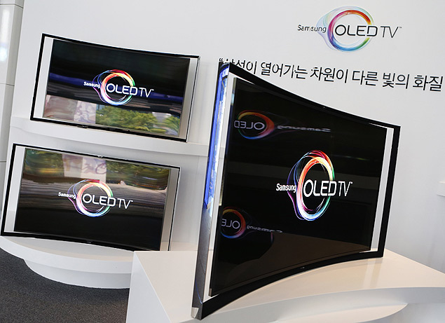 TVS da Samsung curvos e com tecnologia Oled so exibidos pela fabricante em Seul