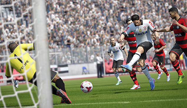 Cena de "Fifa 14", jogo de futebol da Electronic Arts