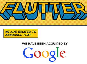 Flutter anunciou compra pelo Google em seu site 