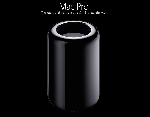Mac Pro, desktop topo de linha da Apple que foi redesenhado em um formato cilíndrico