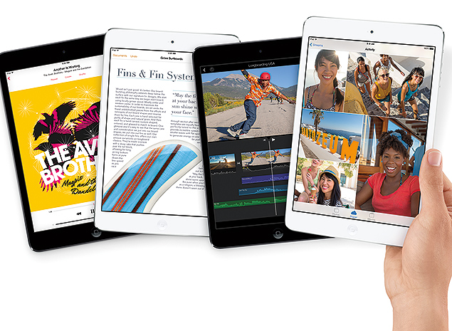 O iPad mini de segunda geração, que tem tela retina; versão básica custará US$ 399 nos EUA
