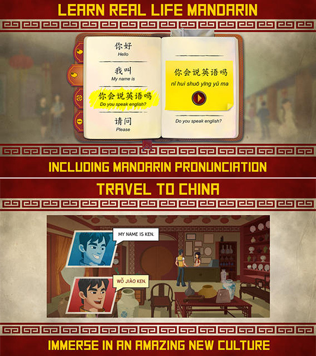 Mandarin Journey functions as an RPG: the story takes different courses depending on the decisions made throughout the game