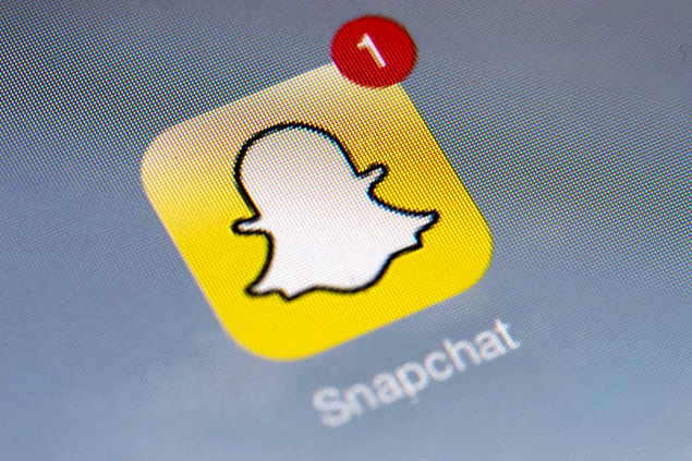 Boto do aplicativo Snapchat em um iPad; empresa  uma das start-ups mais valiosas do mundo