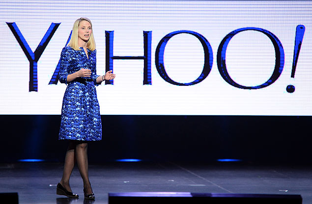 CEO do Yahoo, Marissa Mayer, faz sua apresentao na CES 2014