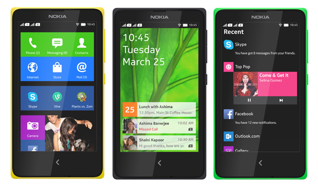 Celulares da linha X, da Nokia, com sistema operacional Android 